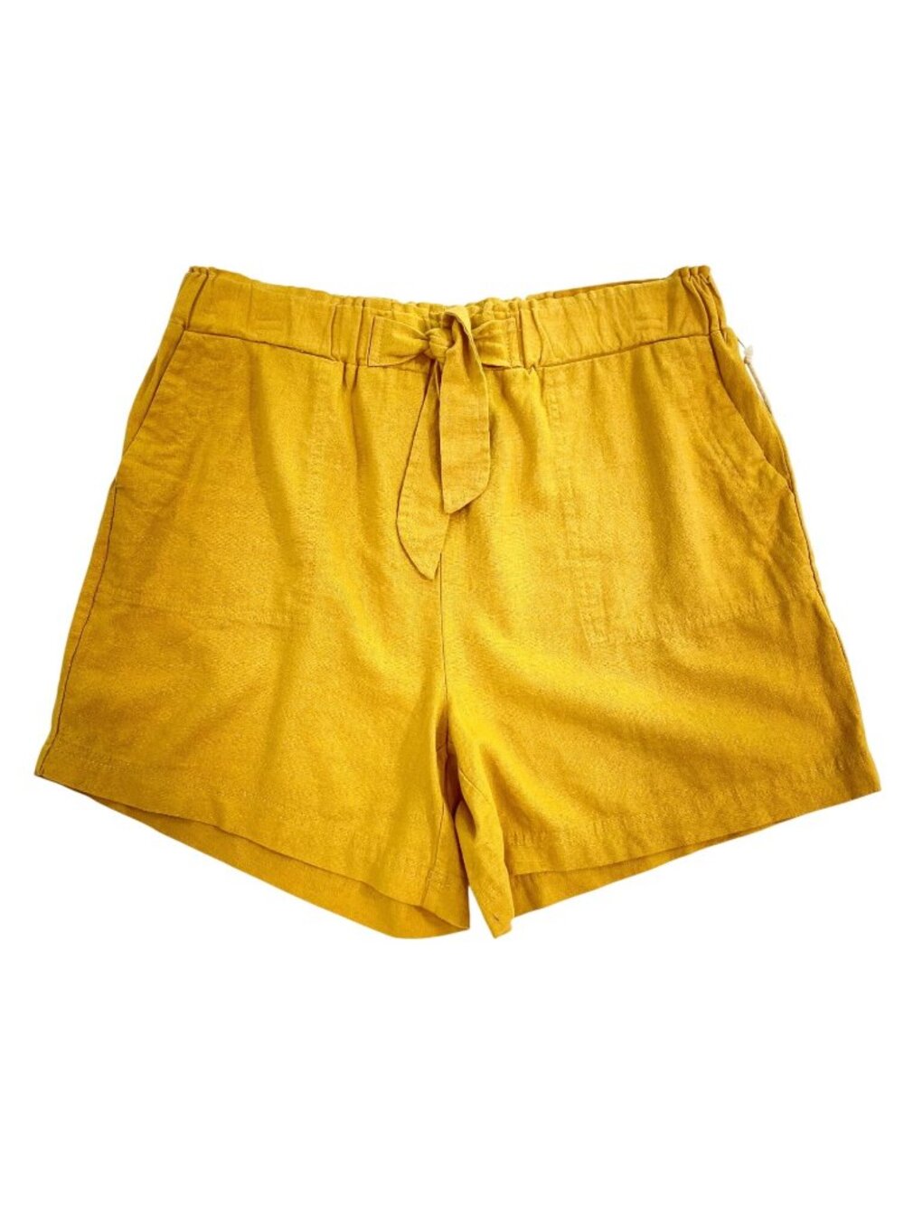 Jules & Leopold Linen Blend Pull-On Shorts Mustard Yellow Size Small NWT Pockets